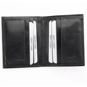   Rovicky TW-01-RVT fekete férfi marhabőr pénztárca 8 x 10 cm