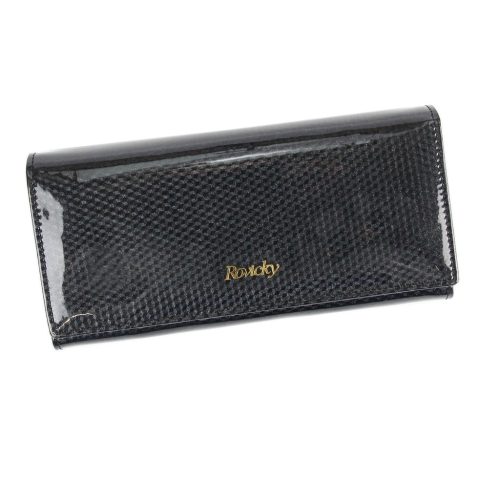 Rovicky 8801-SBR RFID fekete női marhabőr pénztárca 18.5 x 9 x 3 cm