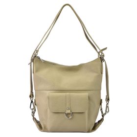   Patrizia bézs női bőr válltáska, hátitáska 33 x 34 x 16 cm