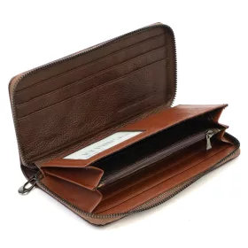  Cavaldi PX25-2-JZ barna női bőr-rostbőr pénztárca 19 x 9,5 cm