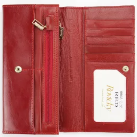   Rovicky 8805-BPR RFID piros női bőr pénztárca 19 x 9 x 3.5 cm