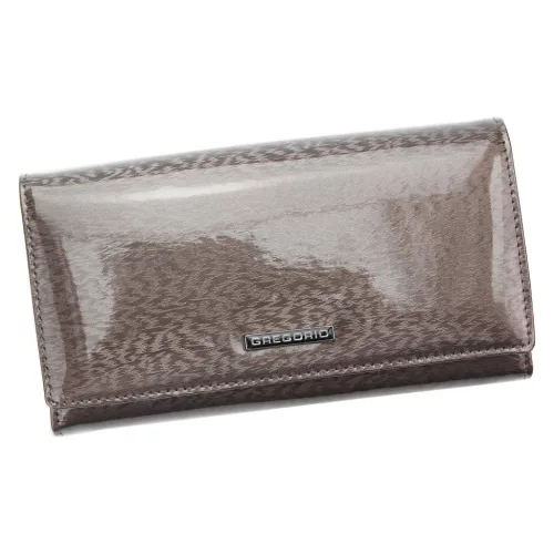 Gregorio PT-121 szürke női marhabőr pénztárca 20 x 10 x 4 cm