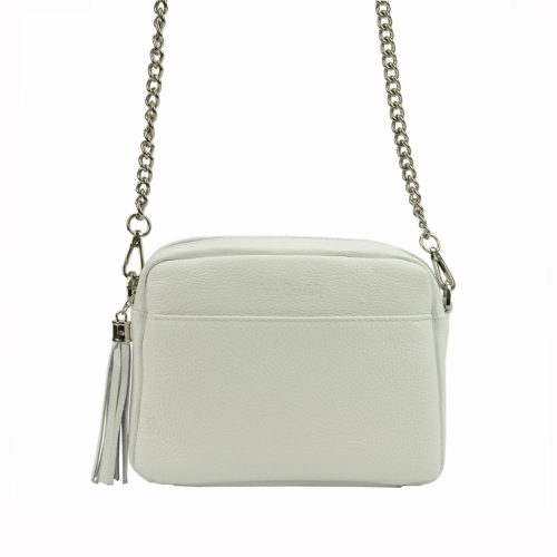 Pierre Cardin FRZ 1652 fehér női bőr válltáska, oldaltáska 23 x 17 x 8 cm