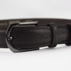 Pierre Cardin PSN 6205 kék férfi marhabőr öv 3.5 cm