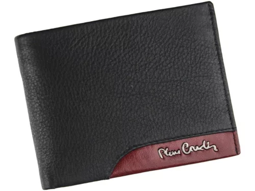 Pierre Cardin TILAK34 8805 fekete-piros férfi marhabőr pénztárca 12.5 x 9.5 x 2 cm