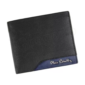 Pierre Cardin férfi fekete-kék bőr pénztárca 11×9 cm