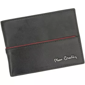   Pierre Cardin TILAK38 8804 RFID fekete-piros férfi marhabőr pénztárca 11 x 9 x 2 cm