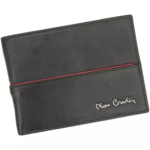 Pierre Cardin TILAK38 8805 RFID fekete-piros férfi bőr pénztárca 12.5 x 9.5 x 2 cm