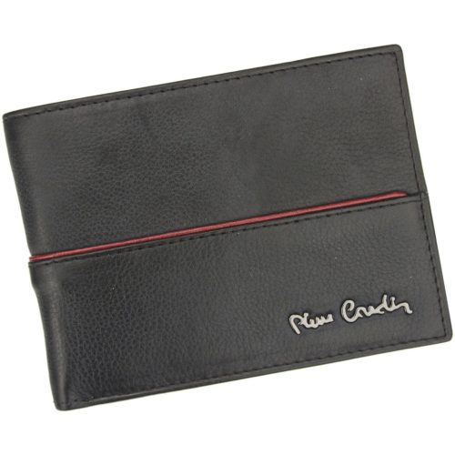 Pierre Cardin TILAK38 8806 RFID fekete-piros férfi bőr pénztárca 12.5 x 9.5 x 2 cm