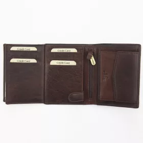   EL FORREST 859-22 RFID barna férfi bőr pénztárca 10 x 13 x 2.5 cm