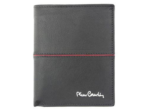 Pierre Cardin TILAK38 326 RFID fekete-piros férfi bőr pénztárca 10.5 x 12.7 x 2.8 cm