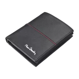   Pierre Cardin TILAK38 326 RFID fekete-piros férfi bőr pénztárca 10.5 x 12.7 x 2.8 cm