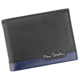   Pierre Cardin férfi bőr pénztárca, fekete-kék, RFID védelemmel, 12 × 9,5 cm