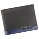 Pierre Cardin férfi bőr pénztárca, fekete-kék, RFID védelemmel, 12 × 9,5 cm