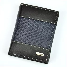   Loren N4-DDG fekete-sötétkék férfi bőr pénztárca 10 x 13.3 x 2.5 cm