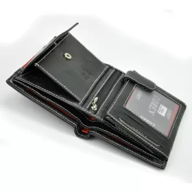   Loren N4-DDG fekete-szürke férfi bőr pénztárca 10 x 13.3 x 2.5 cm