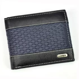   Loren N992-DDG fekete-sötétkék férfi bőr pénztárca 12.8 x 10.5 x 2.5 cm 