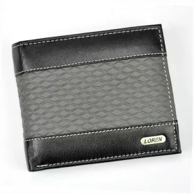   Loren N992-DDG fekete-szürke férfi bőr pénztárca 12.8 x 10.5 x 2.5 cm 