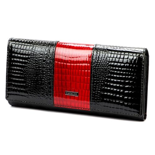 Cavaldi PX24-1-RS fekete női rostbőr pénztárca 18.5 x 9 x 3.5 cm