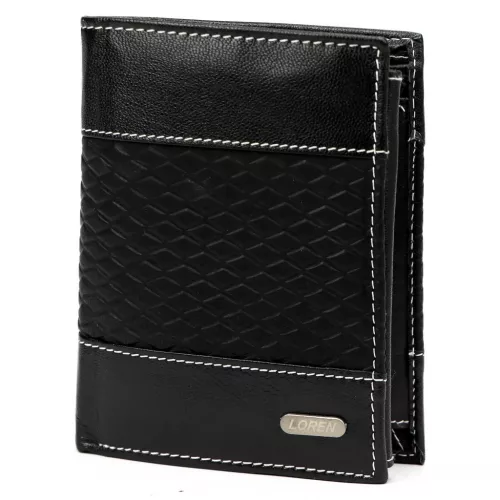 Loren N4-DDG fekete férfi bőr pénztárca 10 x 13.3 x 2.5 cm