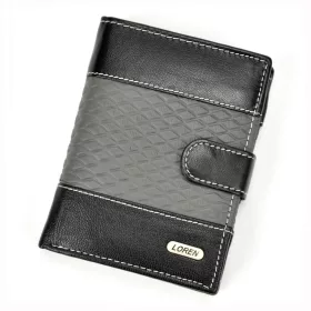   Loren N4L-DDG fekete-szürke férfi bőr pénztárca 10.5 x 13.3 x 2.5 cm 