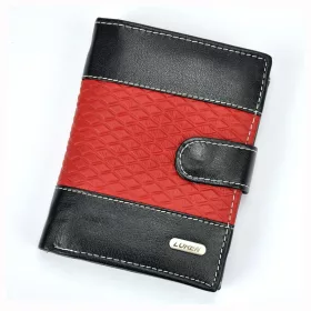   Loren N4L-DDG fekete-piros férfi bőr pénztárca 10.5 x 13.3 x 2.5 cm 
