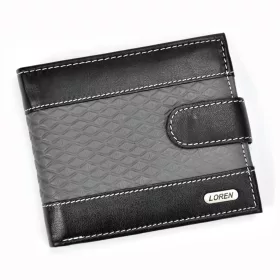   Loren N992L-DDG fekete-szürke férfi bőr pénztárca 13 x 10.8 x 2.2 cm