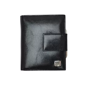 Giorgio Carelli női fekete bőr pénztárca 11 x 9 cm
