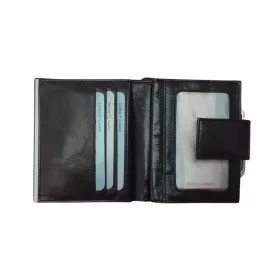 Giorgio Carelli női fekete bőr pénztárca 11 x 9 cm