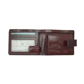   Giorgio Carelli selyemfényű barna bőr pénztárca 11.5 x 8,5 cm