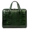 Camilla 777 CROCO zöld női bőr laptoptáska 40 x 31 x 6 cm