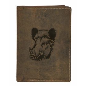 Greenburry bőr útlevéltartó vaddisznó mintával