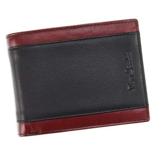 Pierre Cardin TILAK32 8805 fekete-piros férfi bőr pénztárca 12 x 9 cm