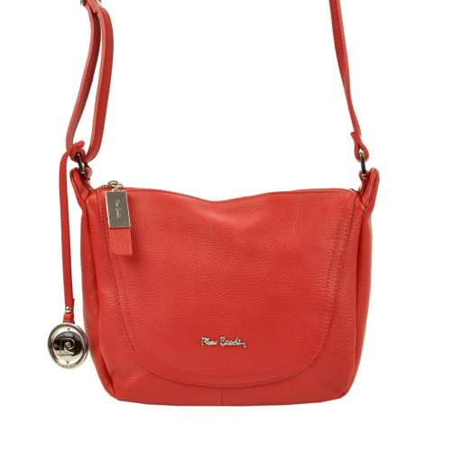Pierre Cardin FRZ 1721 piros női bőr válltáska, oldaltáska 26 x 22 x 12 cm