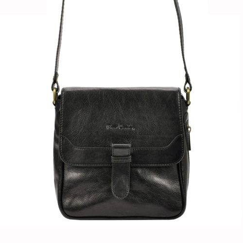Pierre Cardin 4227 GNC AVANC fekete férfi bőr válltáska, crossbody 22 x 22 x 10 cm