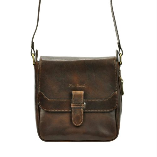 Pierre Cardin 4227 GNC AVANC barna férfi bőr válltáska, oldaltáska 22 x 22 x 10 cm