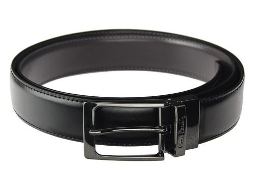 Pierre Cardin FWJX5 fekete-barna forgatható férfi bőr öv 3.5 cm