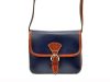 Gregorio 112 navy-barna női bőr válltáska, oldaltáska 17 x 14.5 x 7.5 cm