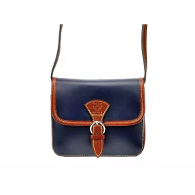   Gregorio 112 navy-barna női bőr válltáska, oldaltáska 17 x 14.5 x 7.5 cm