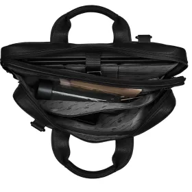   Giorgio Carelli uniszex, bőr, fekete színű laptop táska, oldaltáska