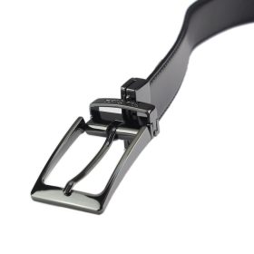   Pierre Cardin FWJX5 fekete-barna forgatható férfi bőr öv, derékszíj 115 x 3.5 cm