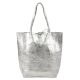 Patrizia 419-013-02 MET ezüst női bőr válltáska, shopper táska 37 x 38 x 13 cm 