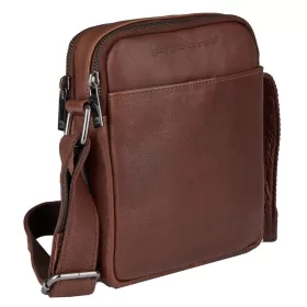 Giorgio Carelli férfi, kisméretű barna bőr oldaltáska