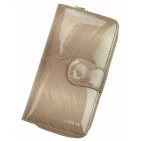   Patrizia FF-116 női mintás taupe színű bőr pénztárca, RFID 9,5 × 16,5 cm