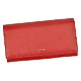   Patrizia IT-102 nagyméretű piros női bőr pénztárca 18,5 × 10 cm