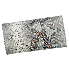   PATRIZIA SN-100 RFID szürke kígyóbőr mintás női bőr pénztárca 18.5 x 9.5 x 4 cm