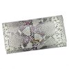 PATRIZIA SN-100 RFID szürke-pink kígyóbőr mintás női bőr pénztárca 18.5 x 9.5 x 4 cm