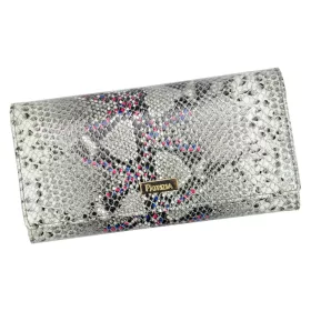   PATRIZIA SN-100 RFID szürke-pink kígyóbőr mintás női bőr pénztárca 18.5 x 9.5 x 4 cm