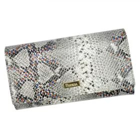   PATRIZIA SN-102 RFID szürke kígyóbőr mintás női bőr pénztárca 18.5 x 10 x 4 cm