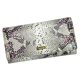 PATRIZIA SN-102 RFID szürke-pink kígyóbőr mintás női bőr pénztárca 18.5 x 10 x 4 cm